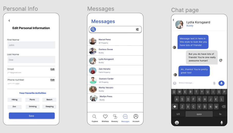 Mobile prototype screen 2